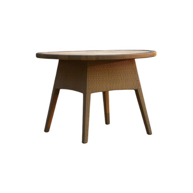Faber Wicker Table with Teak Top for Outdoor Dining