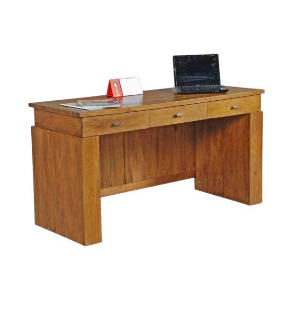 Heritage Solid Teak Desk – Elegant Teak Writing Desk with Storage