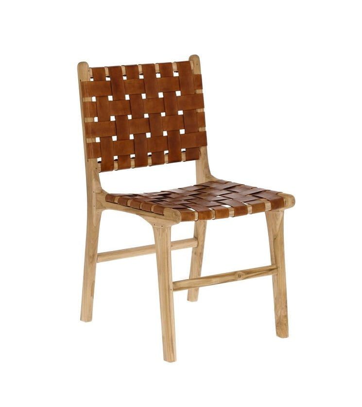 Teak & Leather Dining Chair