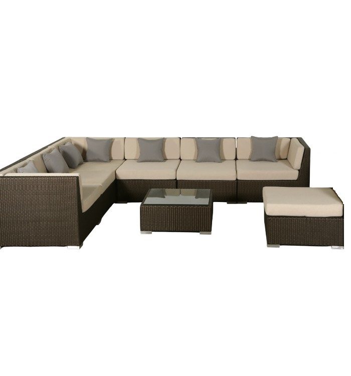 Berlin L Shaped Outdoor Sofa with modular wicker design for patios and gardens
