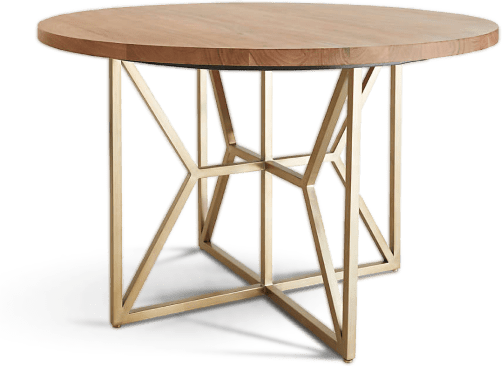 Teak top side table with metal legs