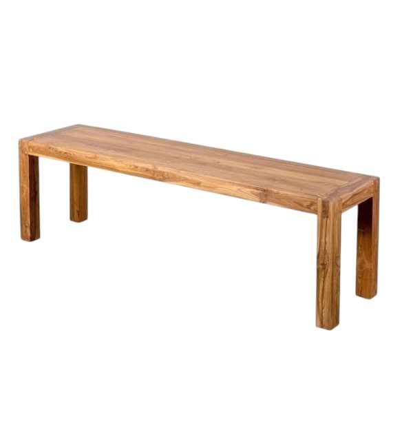 Reclaimed Teak Bench – Rustic Wooden Seating for Dining Spaces