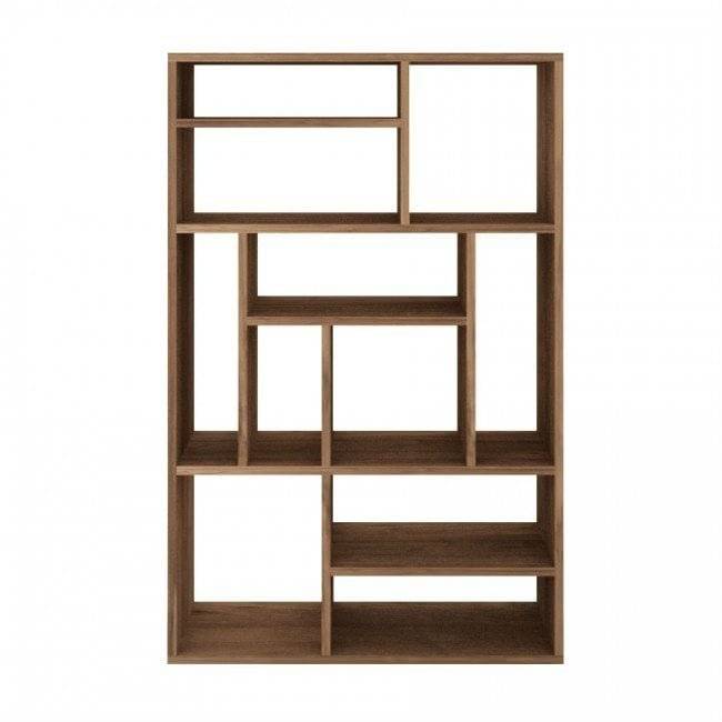 Teak modern modular book rack with wood shelf