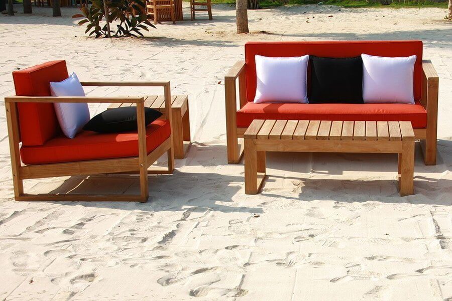 Sustainable teak outdoor sofa by Casa Bella Designs
