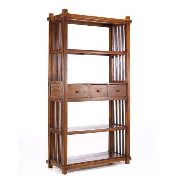 Teak Bookshelf- Slatted