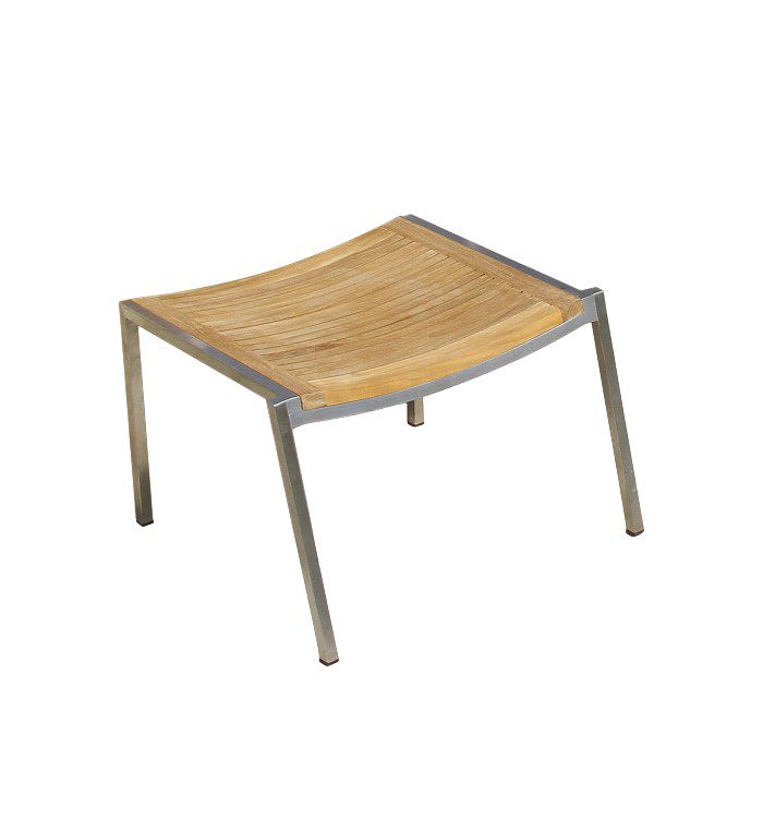 Stainless steel with teak wood mix lounge stool