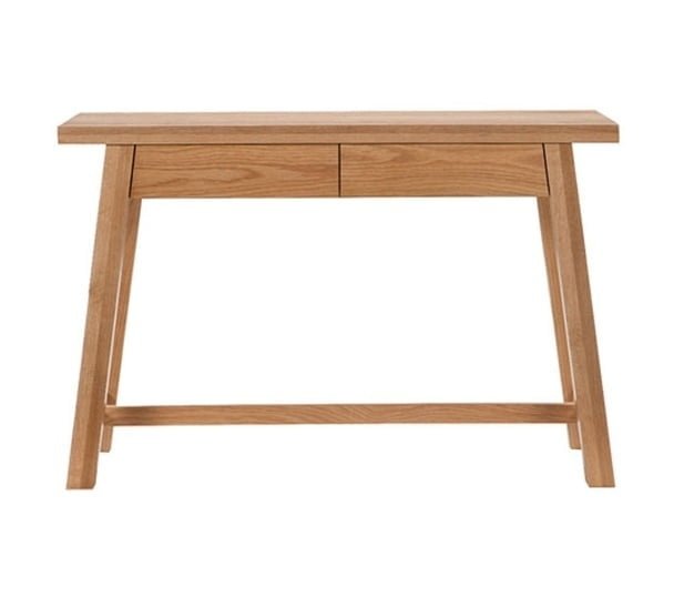 teak console table with 2 drawers