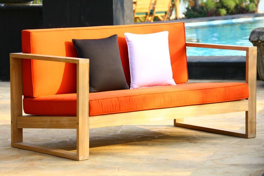 teak wood 3 seat sofa