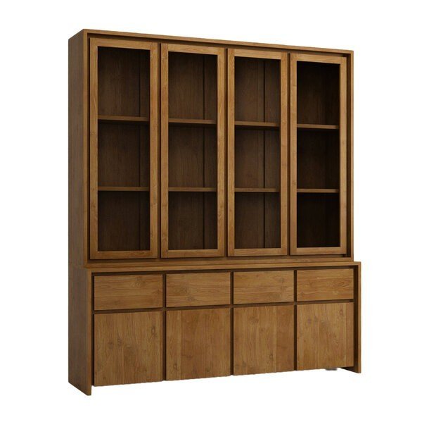 teak wood display cabinet