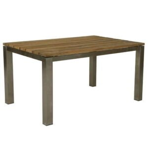 stainless steel teak outdoor table