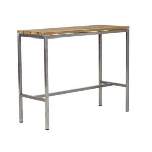 stainless steel teak bar table