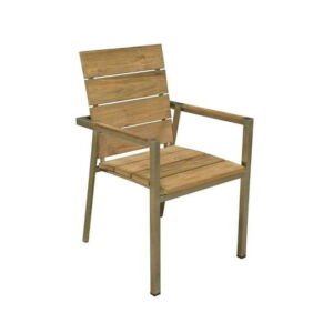 teak stainless steel patio arm chair