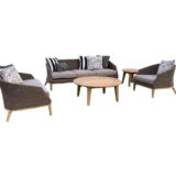 Outdoor Wicker Sofa Set Grace teak & Wicker Lounge Sofa Set