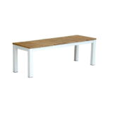 teak aluminium outdoor back less bench