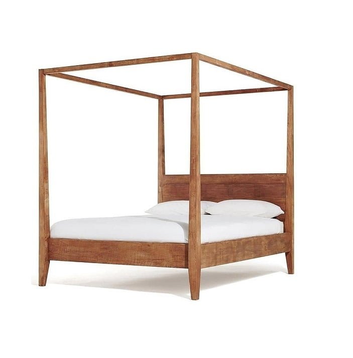 teak wood four poster bed frame