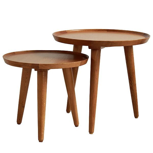 scandinavian teak round side table