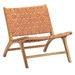 Teak lounge Leather chair Brown