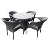 Round Wicker Outdoor Dining Set - Orchid Wicker Table & Chairs