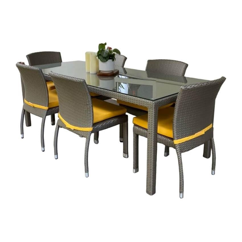 Wicker Rectangle Dining Set