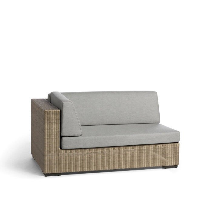 outdoor wicker right arm double seat sofa