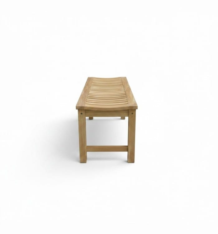 Natural teak wood backless bench 60 cm for wet area and bathroom seating