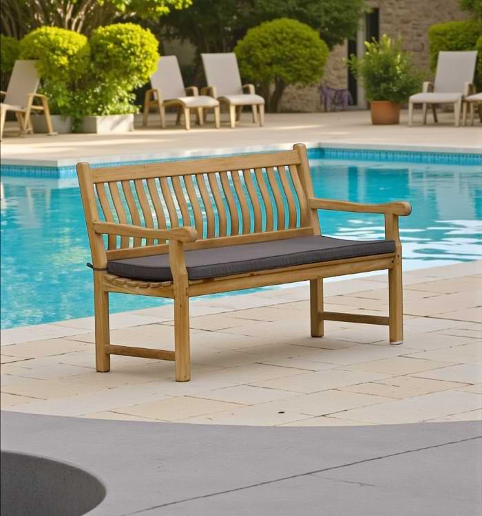 Florida Teak Wood Grade-A Outdoor Bench 5ft, durable seating for gardens, patios, and terraces