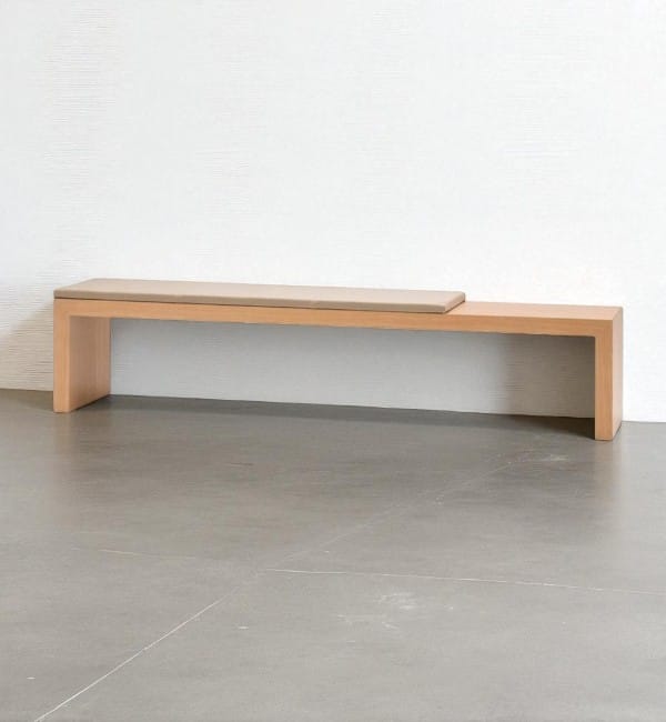 Solid teak wood long bench for indoor and outdoor seating