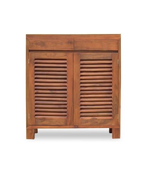 Solid Wood Shoe Cabinet with Ventilated Doors for organized storage