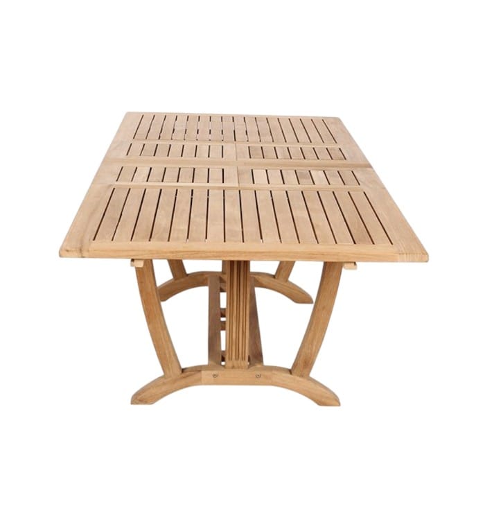 Adjustable teak patio table for garden entertaining