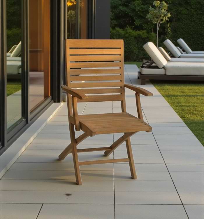 Teak Folding Arm Chair for outdoor dining