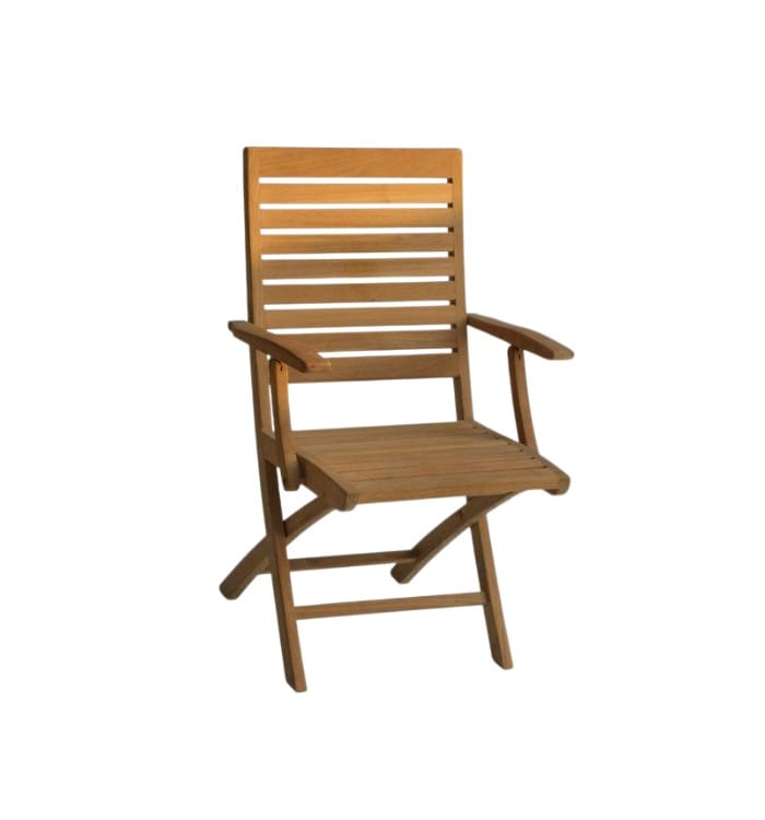 Solid teak folding chair for patio and garden