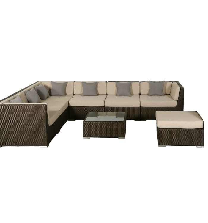 Berlin L Shaped Outdoor Sofa with modular wicker design for patios and gardens