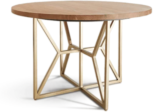 Teak top side table with metal legs