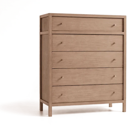 Teak chest of 5 drawers