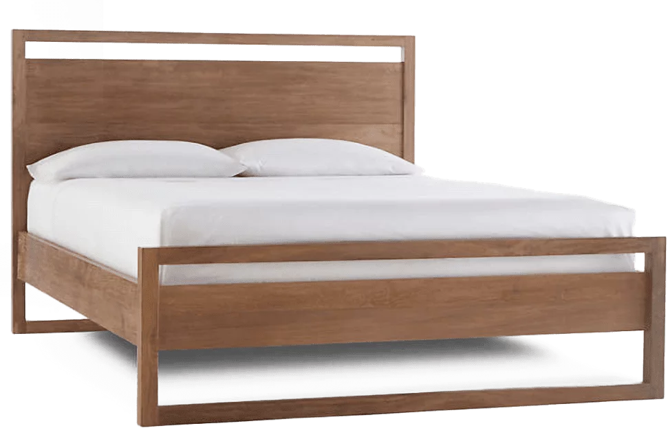 Solid teak wood king bed with modern design