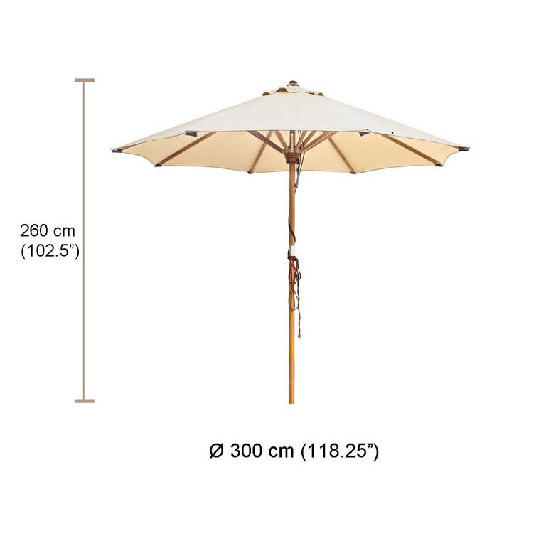 Durable teak wood umbrella for terraces and patios
