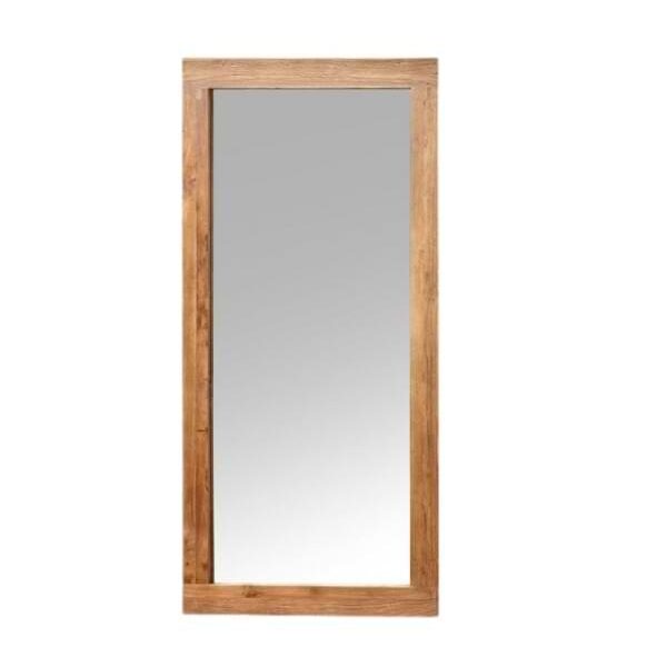 Reclaimed teak mirror with rustic charm