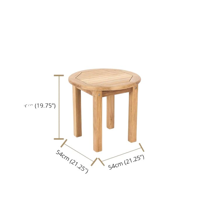 Teak Round Side Table for outdoor patio