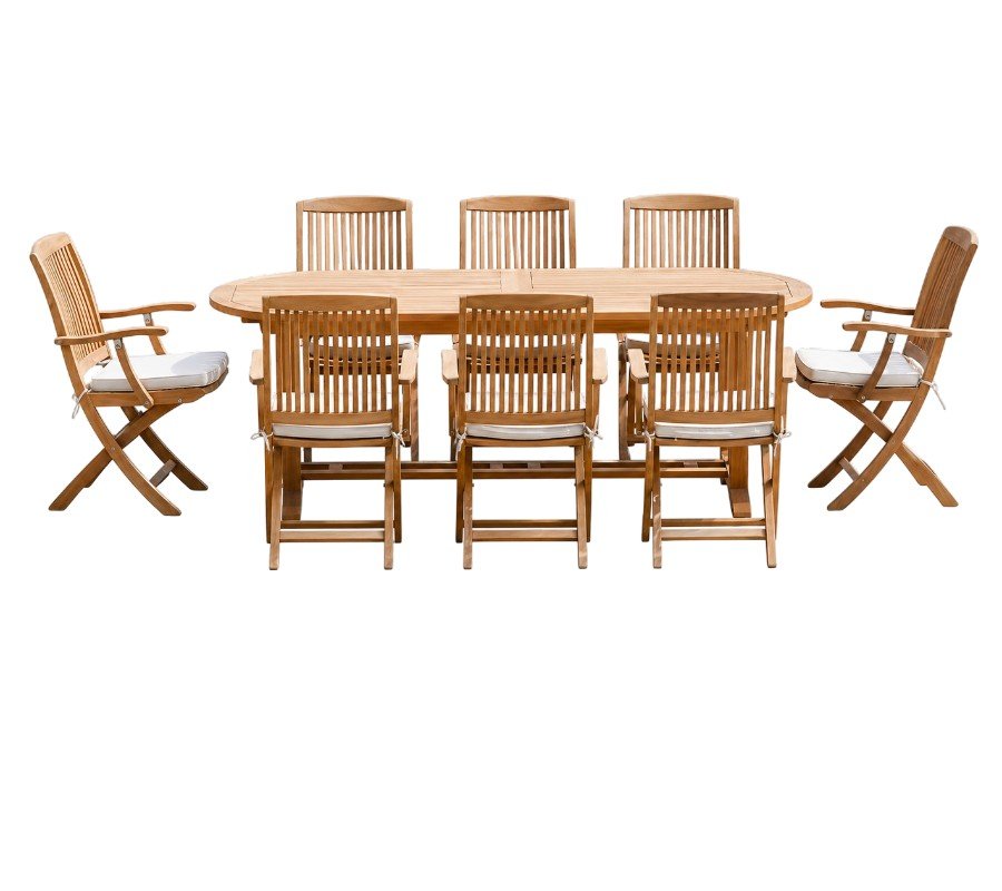 Teak Oval Extension dining Table for outdoor dining