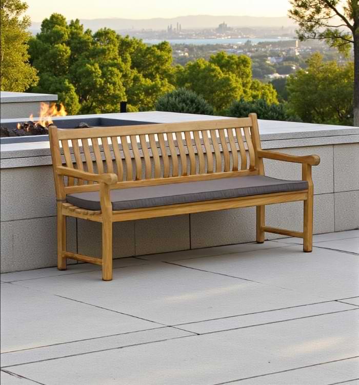 Florida Outdoor Teak Wood Bench 6ft with grade-A teak construction, durable and stylish for garden or patio seating