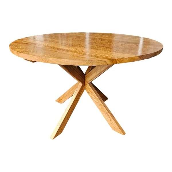 Round teak dining table – 120 cm modern design perfect for dining rooms