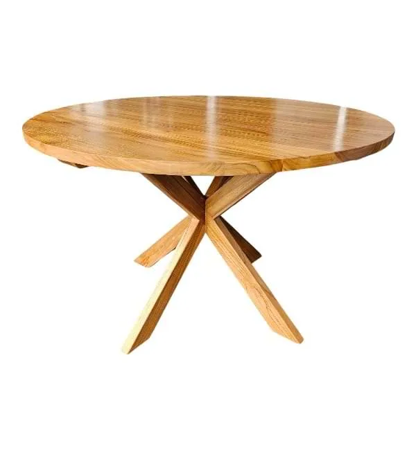 Round teak dining table – 120 cm modern design perfect for dining rooms