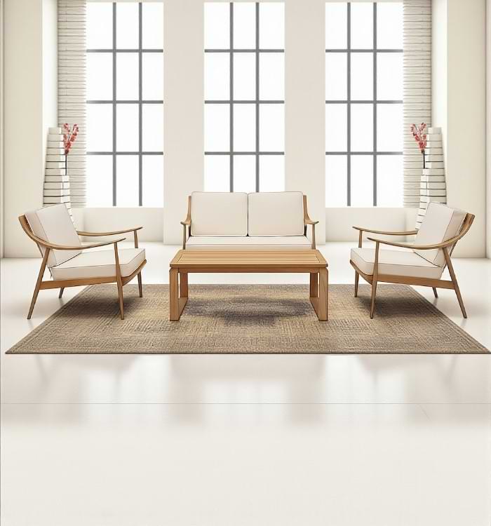 scandinavian teak sofa set 2+1+1 with coffee table