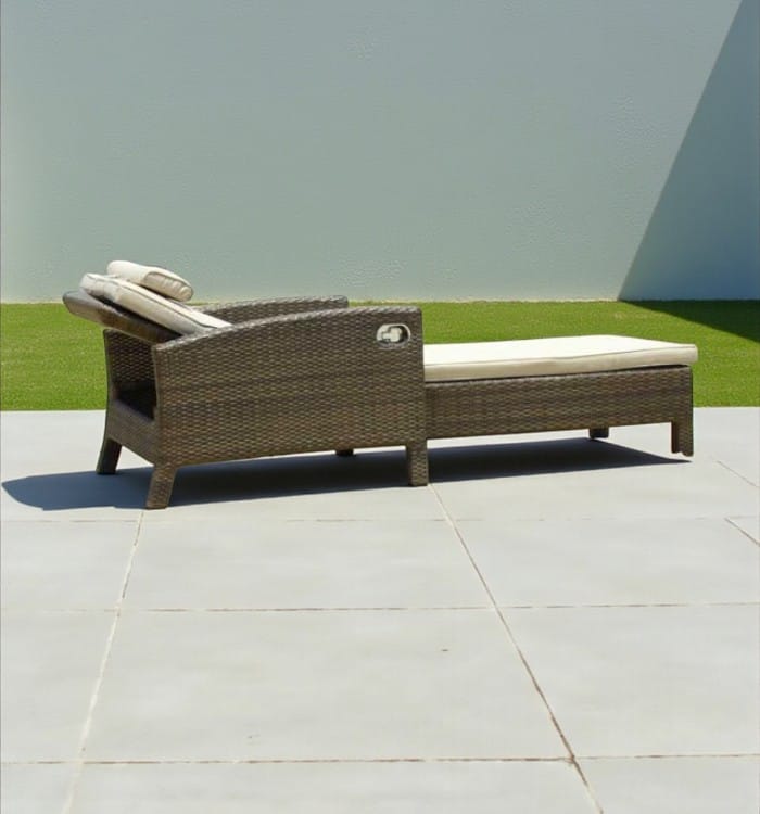 Outdoor wicker sun lounger by Casa Bella Designs