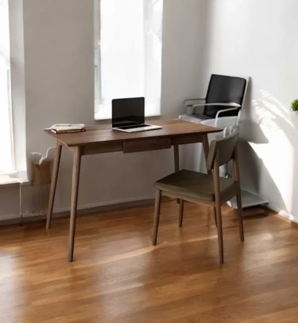 Vintage Teak Office Desk – Mid-Century Design, Solid Wood, Spacious Drawer for Home & Office Workspaces