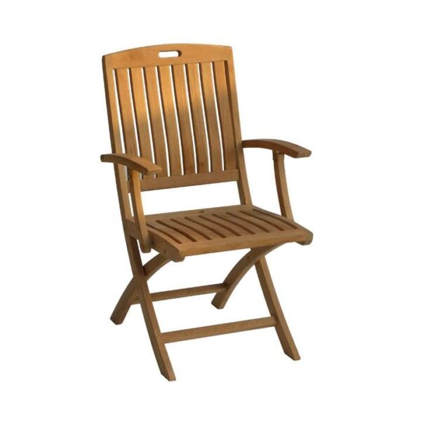 solid teak wood folding outdoor chair natural finish