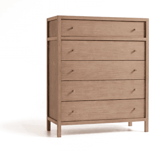 Solid teak wooden chest drawer with multiple storage drawers